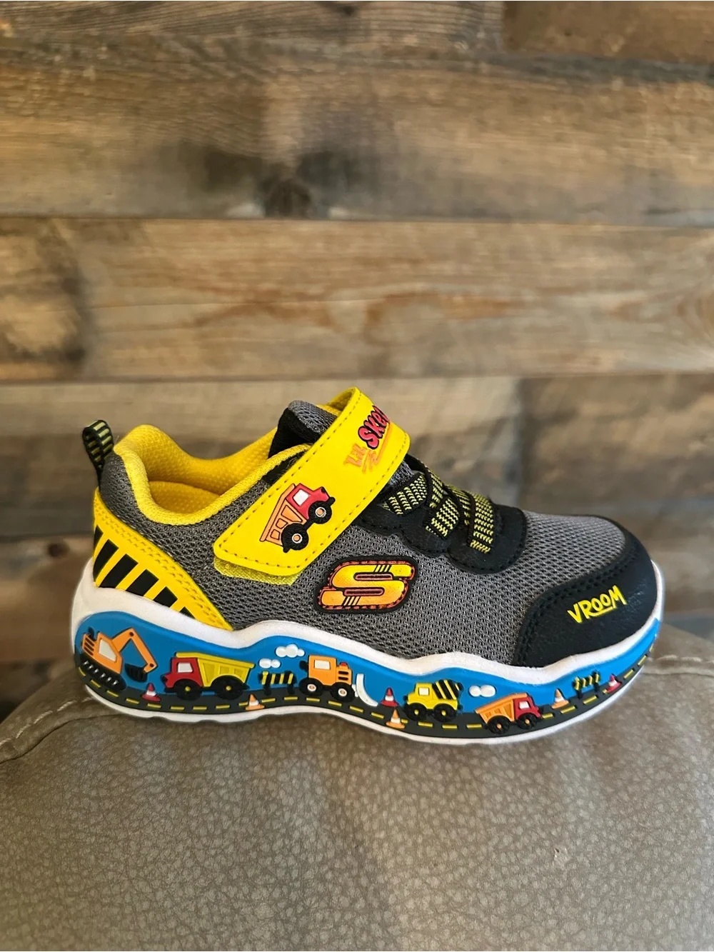 Skechers toddler boy Gray, Yellow & Blue Vroom Sneakers